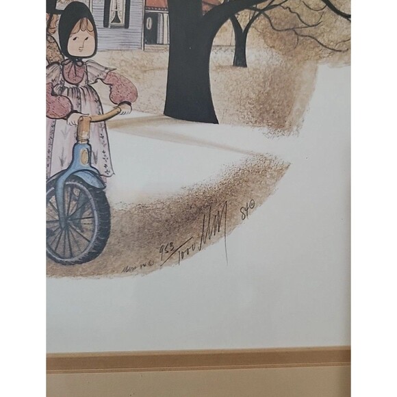 P Buckley Moss "Hitching A Ride" 1984 Framed Limited Ed. Print Signed #953/1000 - Picture 4 of 6